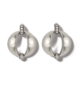 Mystic Moon Post Drop Earrings in silver