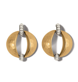 Mystic Moon Post Drop Earrings in Silver/Gold