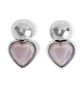 Loving Heart Post Drop Earrings in Lilac