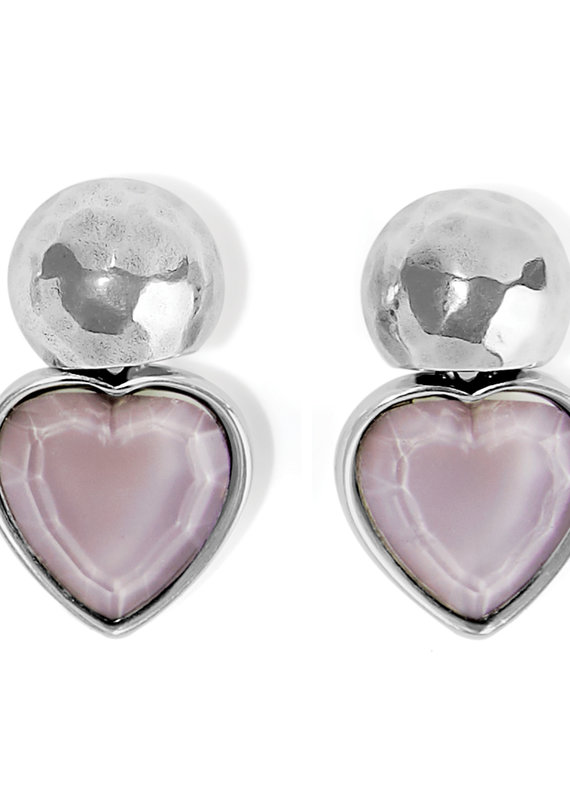 Loving Heart Post Drop Earrings in Lilac