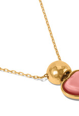 Loving Heart Gold Necklace in Pink