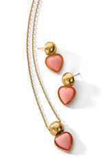 Loving Heart Gold Necklace in Pink