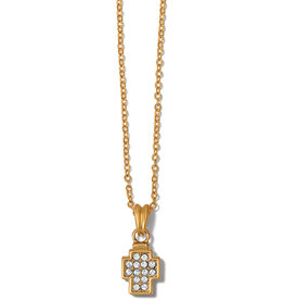 Meridian Zenith Cross Necklace in Gold