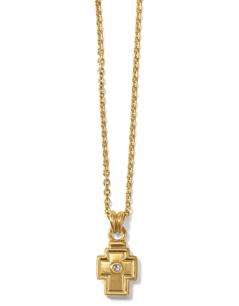 Meridian Zenith Cross Necklace in Gold