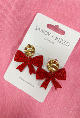 SANDY + RIZZO Red Bow Dangle Earring