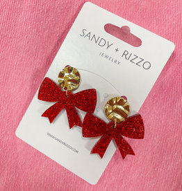 SANDY + RIZZO Red Bow Dangle Earring