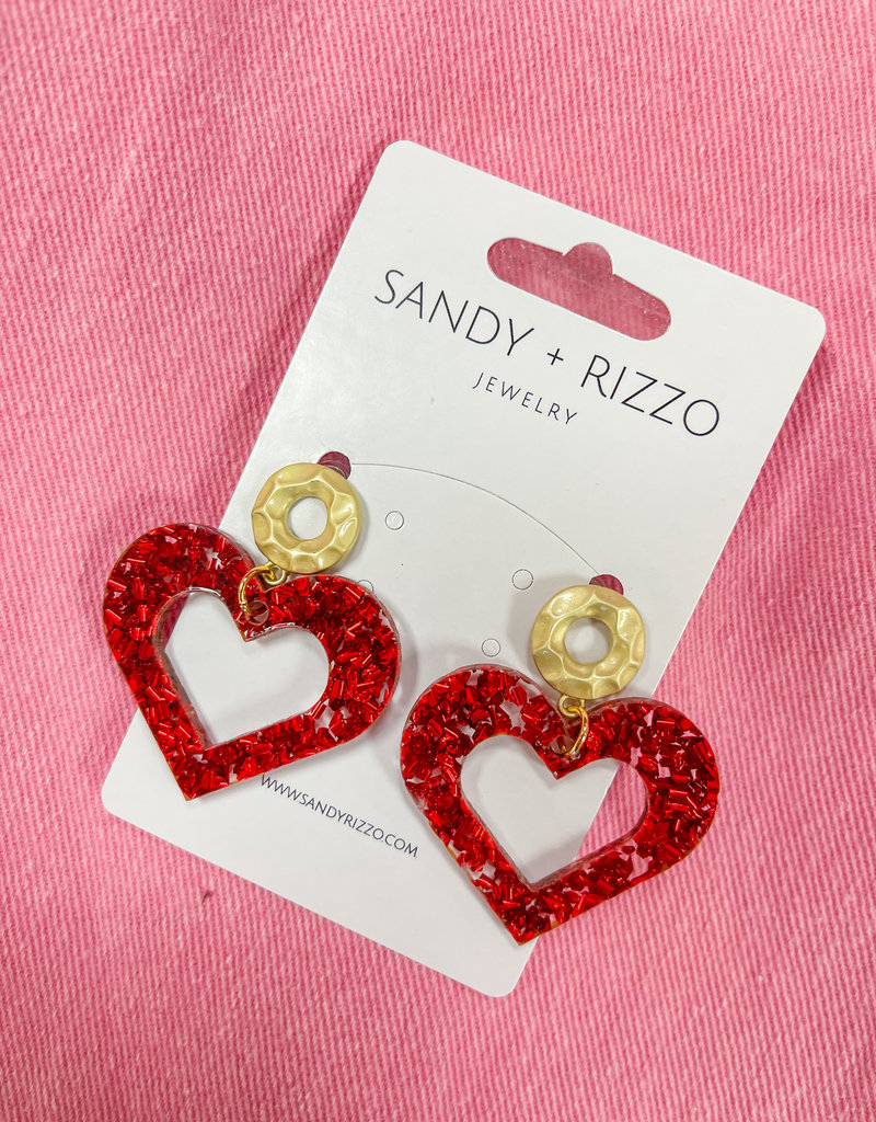 SANDY + RIZZO Red Hot Heart Earring