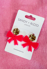 SANDY + RIZZO Hot Pink Bow Earring