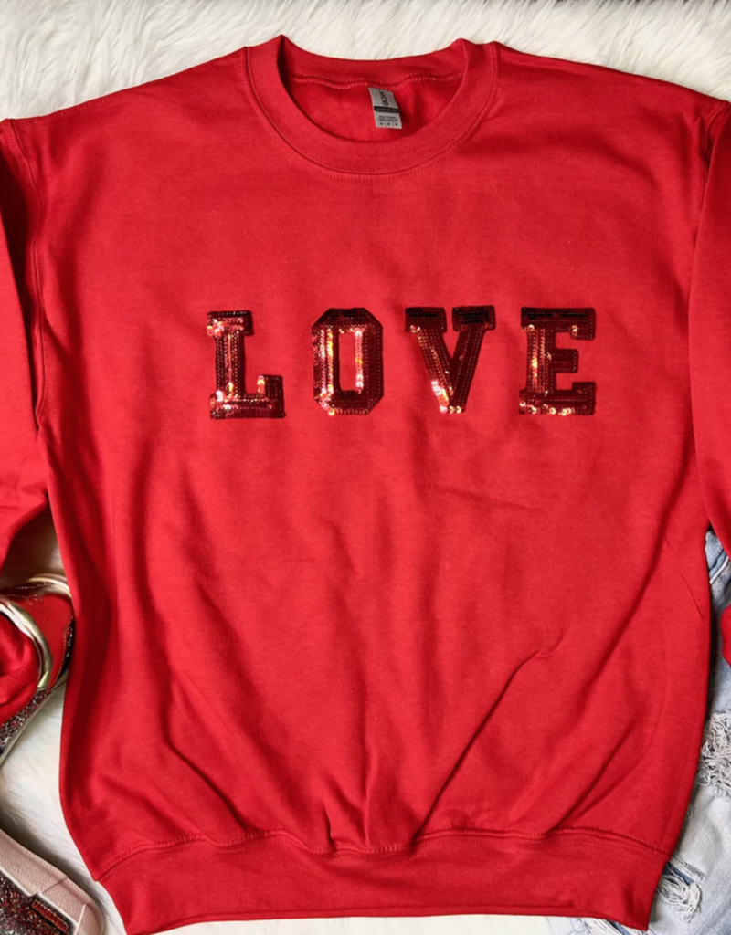 SOUTHERN DARLENE *PRE-ORDER* Bleeding Love Sequin Sweatshirt