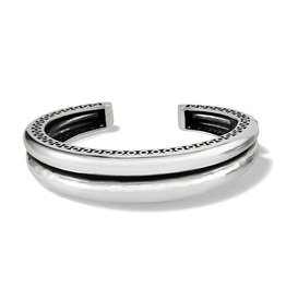 Inner Circle Double Hinge Bangle in Silver
