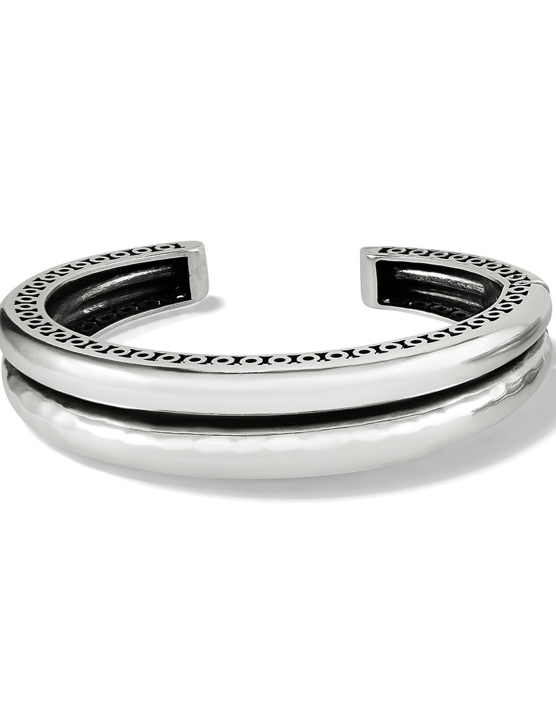 Inner Circle Double Hinge Bangle in Silver