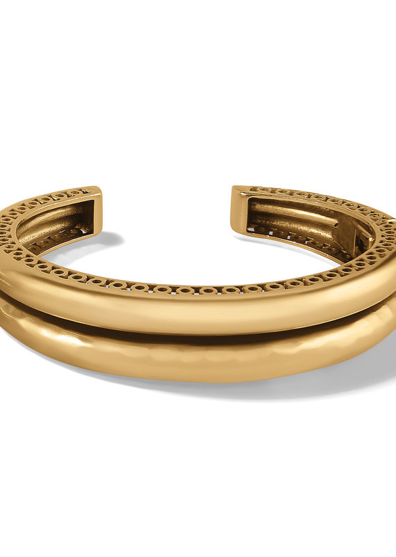 Inner Circle Double Hinge Bangle in Gold