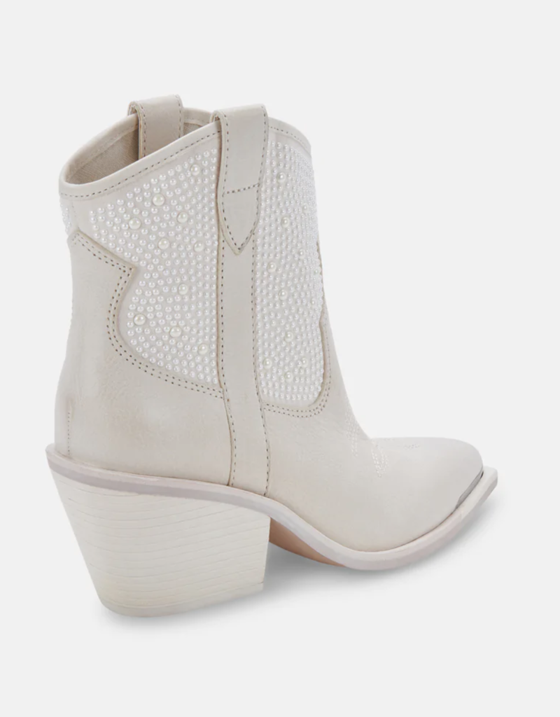 J.HOFFMAN'S Nashe Off White Pearl Accent Boots