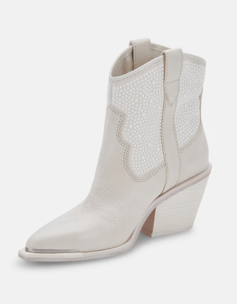 J.HOFFMAN'S Nashe Off White Pearl Accent Boots