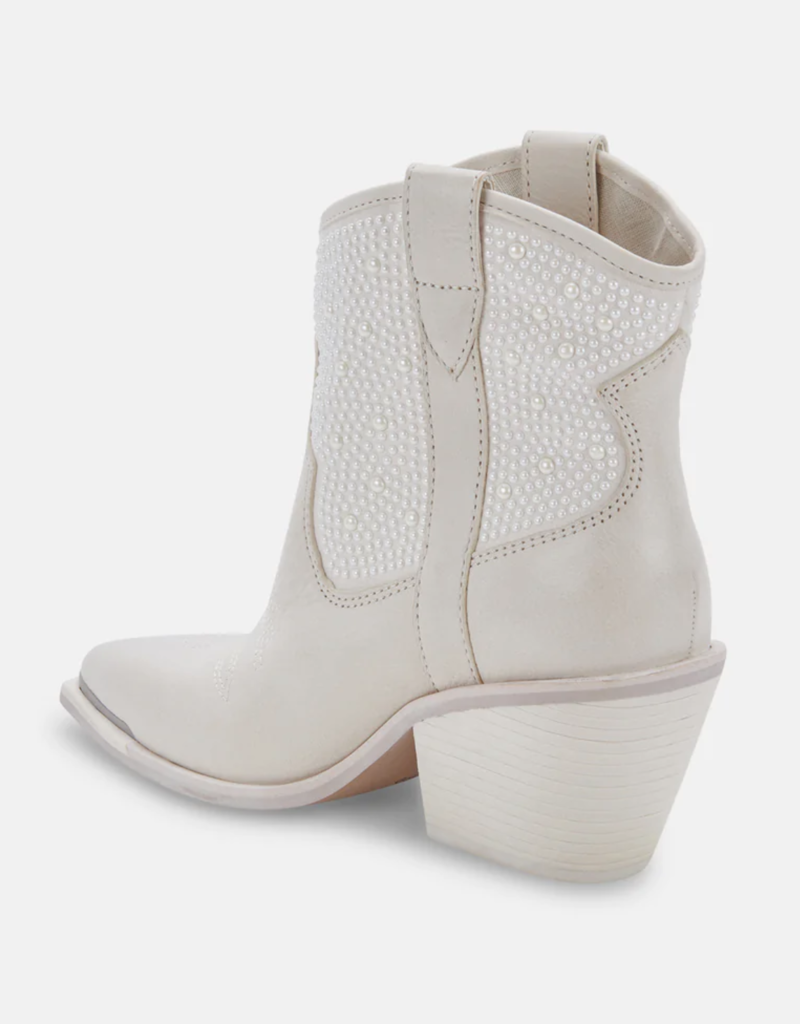 J.HOFFMAN'S Nashe Off White Pearl Accent Boots