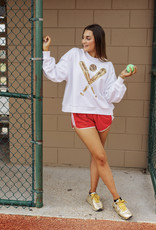 J.HOFFMAN'S Queen of Sparkles Gold Baseball Sweatshirt