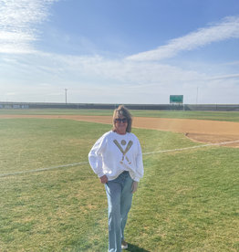 J.HOFFMAN'S Queen of Sparkles Gold Baseball Sweatshirt