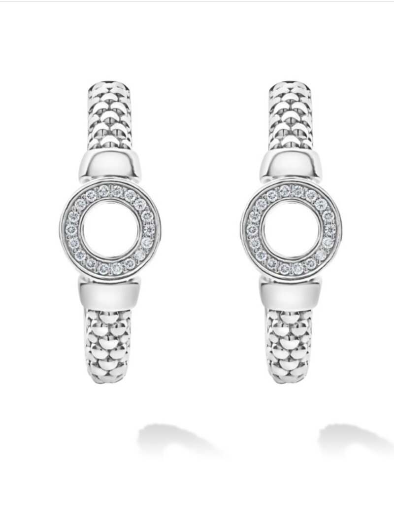 LAGOS Caviar Spark Diamond Circle Half Hoop Earrings