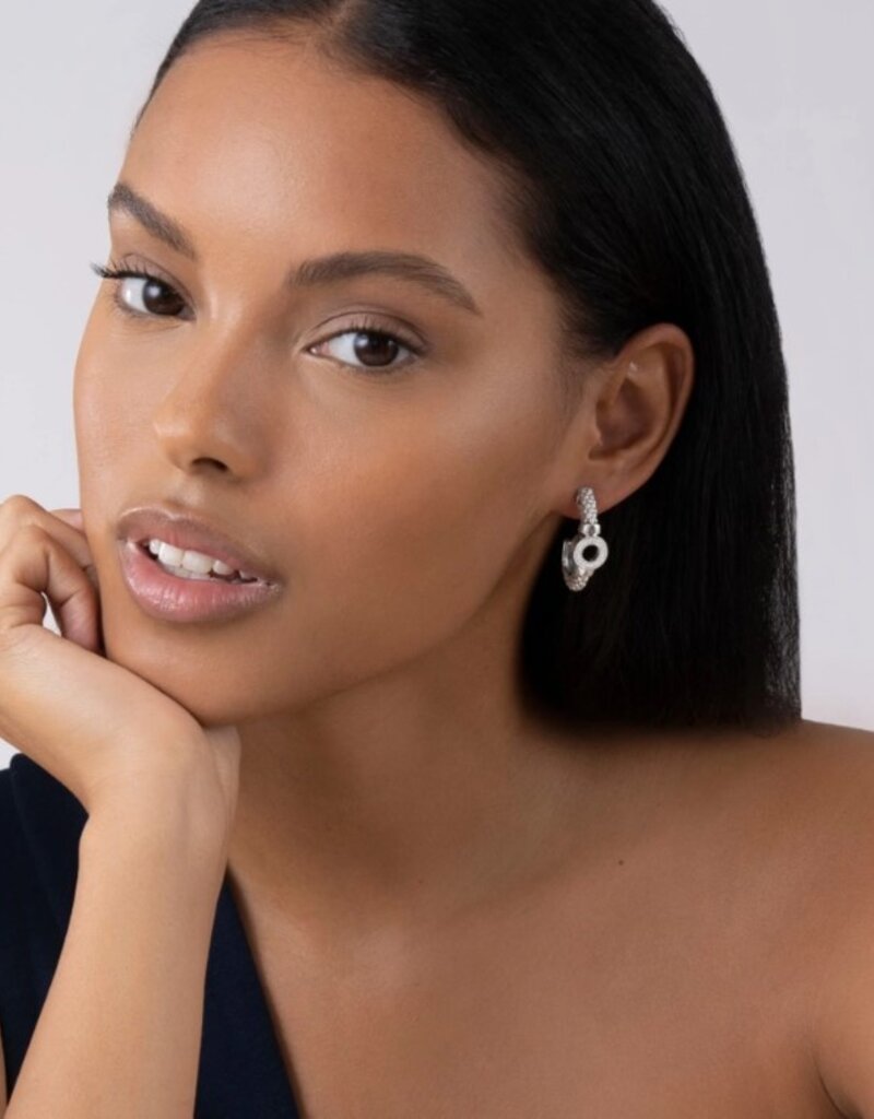 LAGOS Caviar Spark Diamond Circle Half Hoop Earrings