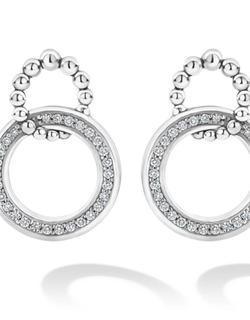 LAGOS Caviar Spark Diamond Double Circle Diamond Caviar Earrings