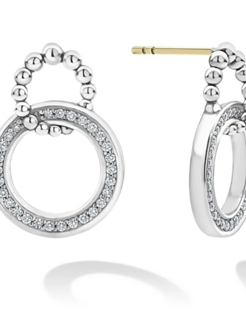 LAGOS Caviar Spark Diamond Double Circle Diamond Caviar Earrings