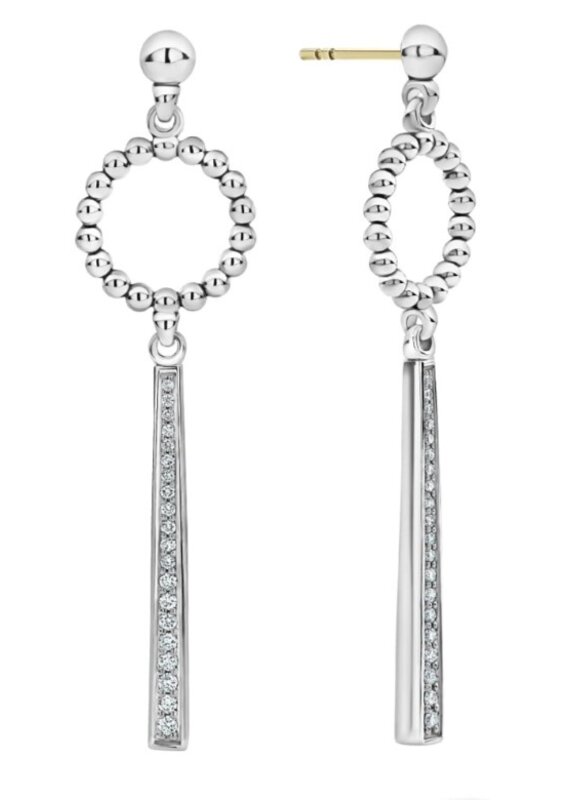 LAGOS Caviar Spark Diamond Beaded Circle Diamond Drop Earrings