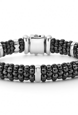 LAGOS Black Caviar 5 Silver Bar Station 6mm Bracelet