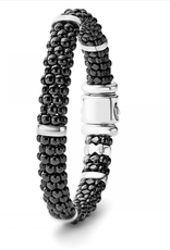 LAGOS Black Caviar 5 Silver Bar Station 6mm Bracelet