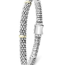LAGOS Signature Caviar 6mm Beaded Bracelet w/ Gold Bars