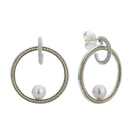 LAGOS Luna Pearl Circle Drop Earrings