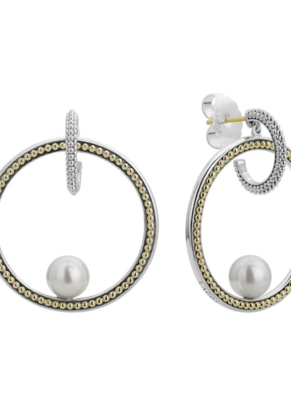 LAGOS Luna Pearl Circle Drop Earrings