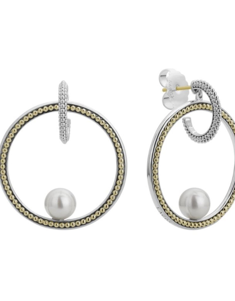 LAGOS Luna Pearl Circle Drop Earrings