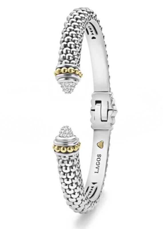 LAGOS Caviar Lux Diamond 8mm Cuff Bracelet