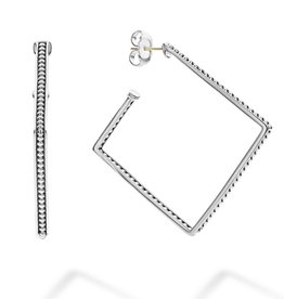 LAGOS Signature Caviar Square Hoop Earring