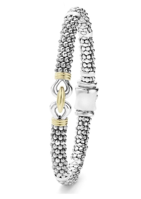 LAGOS Derby 6mm Two Tone Caviar Buckle Bracelet