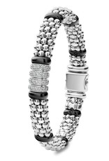 LAGOS Black Caviar Ceramic Four Station Diamond Caviar Bracelet