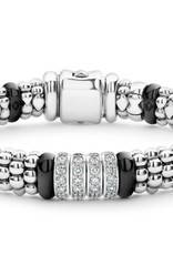 LAGOS Black Caviar Ceramic Four Station Diamond Caviar Bracelet