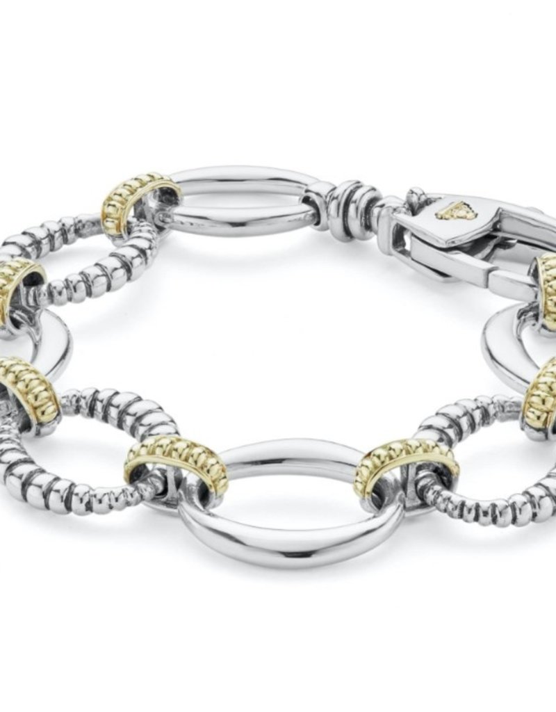 LAGOS Signature Caviar Oval 2-Tone Link Bracelet