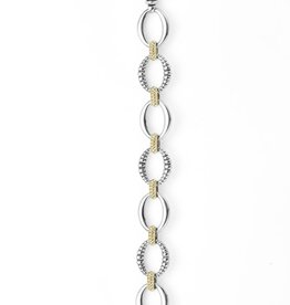 LAGOS Signature Caviar Oval 2-Tone Link Bracelet