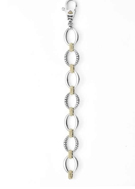 LAGOS Signature Caviar Oval 2-Tone Link Bracelet