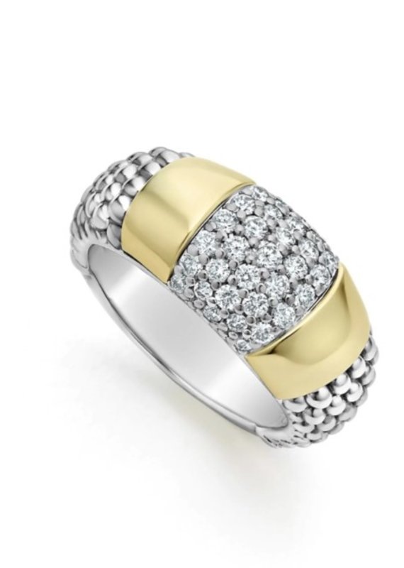 LAGOS High Bar Diamond Gold Station Diamond Ring