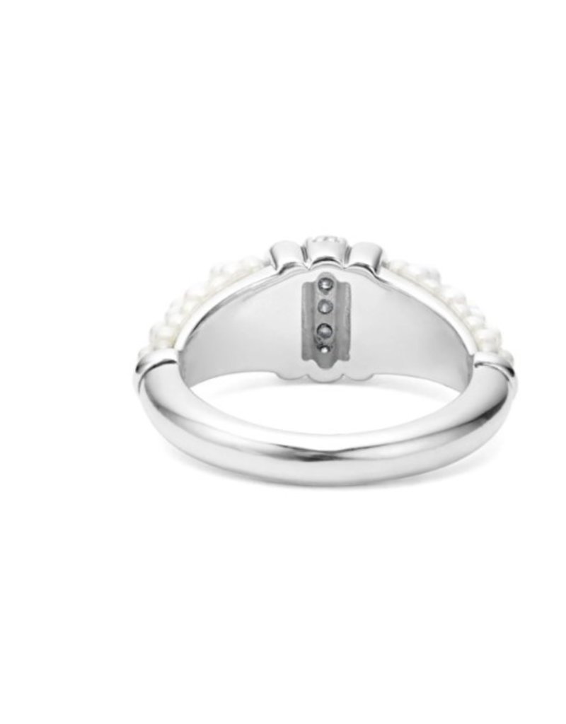 LAGOS White Caviar Ceramic Diamond Stacking Ring