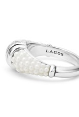 LAGOS White Caviar Ceramic Diamond Stacking Ring