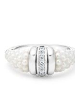 LAGOS White Caviar Ceramic Diamond Stacking Ring