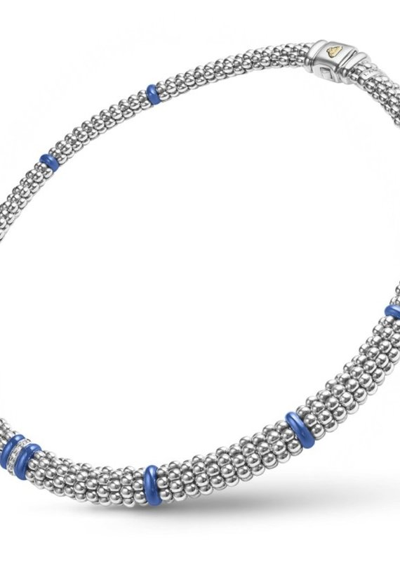 LAGOS Ultramarine Caviar Single Station Diamond Caviar Necklace