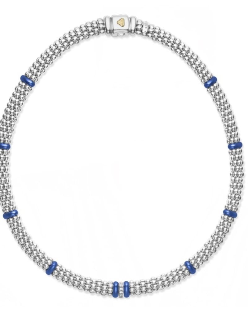 LAGOS Ultramarine Caviar Single Station Diamond Caviar Necklace