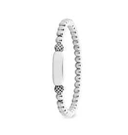 LAGOS Signature Caviar Silver Station Stretch Bead Bracelet