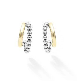 LAGOS Signature Caviar Two Tone Mini Hoop Earrings