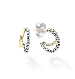 LAGOS Signature Caviar Two Tone Mini Hoop Earrings