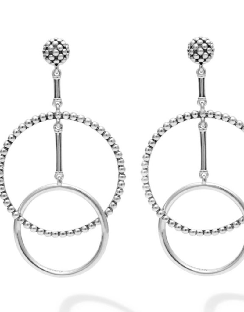 LAGOS Signature Caviar Double Circle Drop Earrings